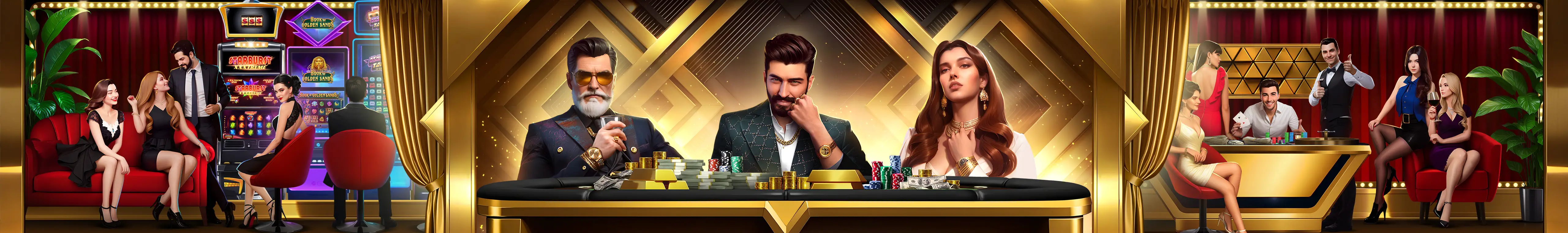 Live-Casino-Tisch mit Croupiers aus der Vavada-Werbegrafik